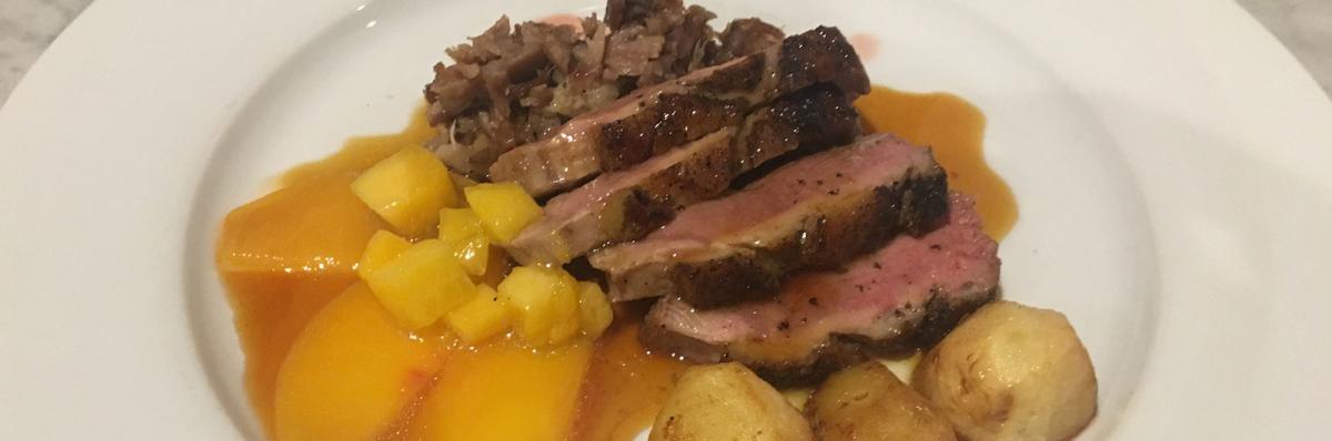 Culinary Excellence Menus - Duck with Peaches